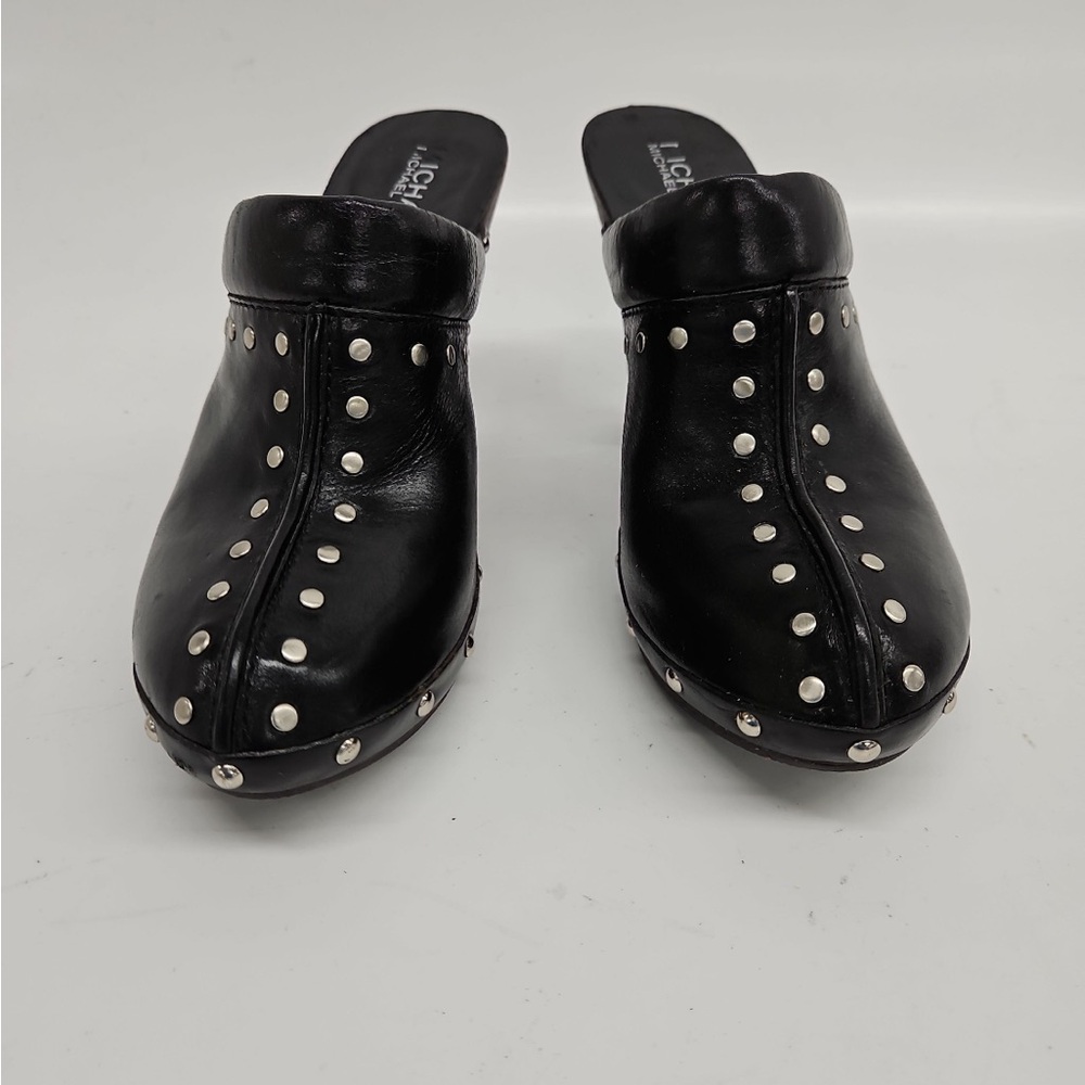 Michael Kors Black Studded Leather Clogs Size 6